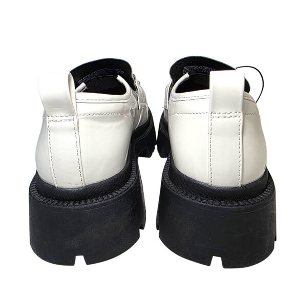 Madden NYC Platform Penny Lug Sole Loafers Women's Size 7.5 Glossy White Shoes - Picture 7 of 8